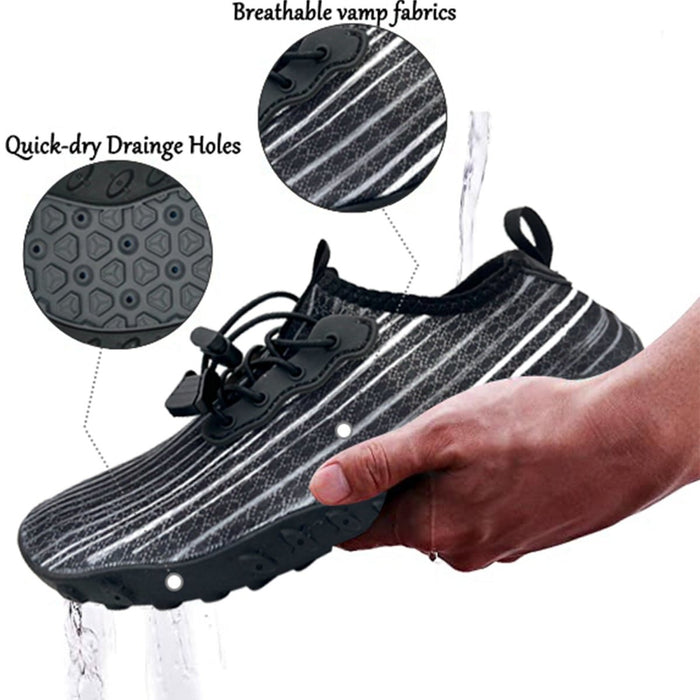 Water Shoes for Men and Women Soft Breathable Slip-on Aqua Shoes Aqua Socks for Swim Beach Pool Surf Yoga (Black Size US 6.5) - Amazingooh Wholesale