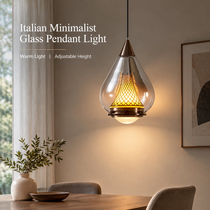 BAMDECOR XD016 Italian Minimalist Elevating Glass Pendant Lights (Tan)