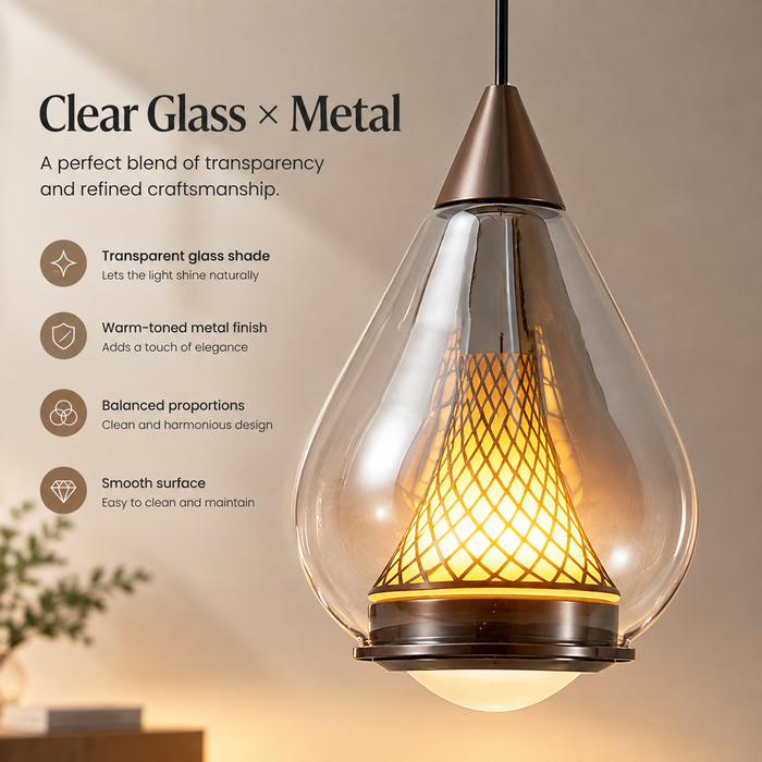 BAMDECOR XD016 Italian Minimalist Elevating Glass Pendant Lights (Tan)