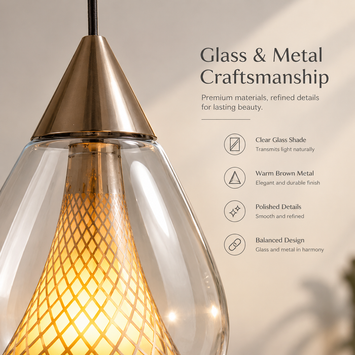 BAMDECOR XD016 Italian Minimalist Elevating Glass Pendant Lights (Tan)