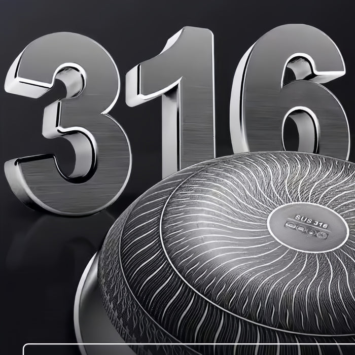 316 Stainless Steel 32cm Non-Stick Stir Fry Cooking Kitchen Wok Pan Honeycomb Double Sided