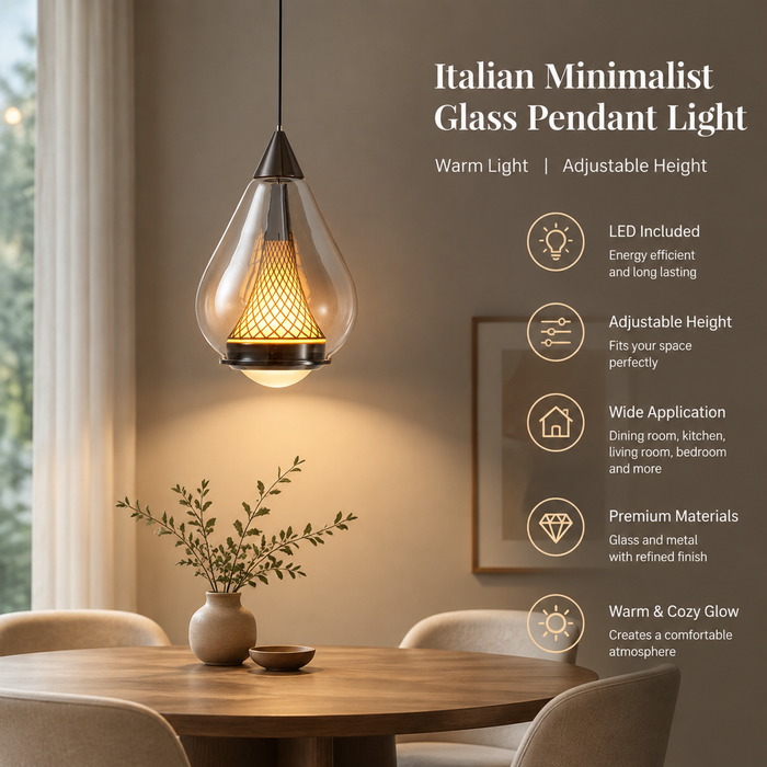 BAMDECOR XD016 Italian Minimalist Elevating Glass Pendant Lights (Tan)