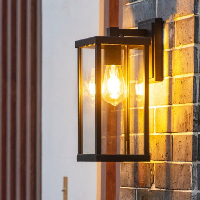 1 x Matte Black Hardwired Outdoor Wall Lantern Sconce - Amazingooh Wholesale