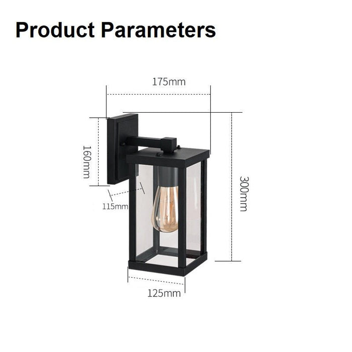 1 x Matte Black Hardwired Outdoor Wall Lantern Sconce - Amazingooh Wholesale