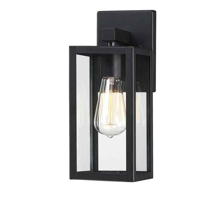 1 x Matte Black Hardwired Outdoor Wall Lantern Sconce - Amazingooh Wholesale