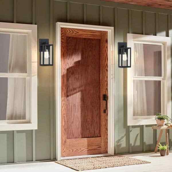 1 x Matte Black Hardwired Outdoor Wall Lantern Sconce - Amazingooh Wholesale