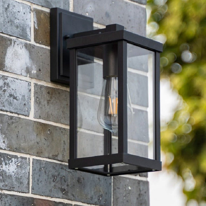 1 x Matte Black Hardwired Outdoor Wall Lantern Sconce - Amazingooh Wholesale