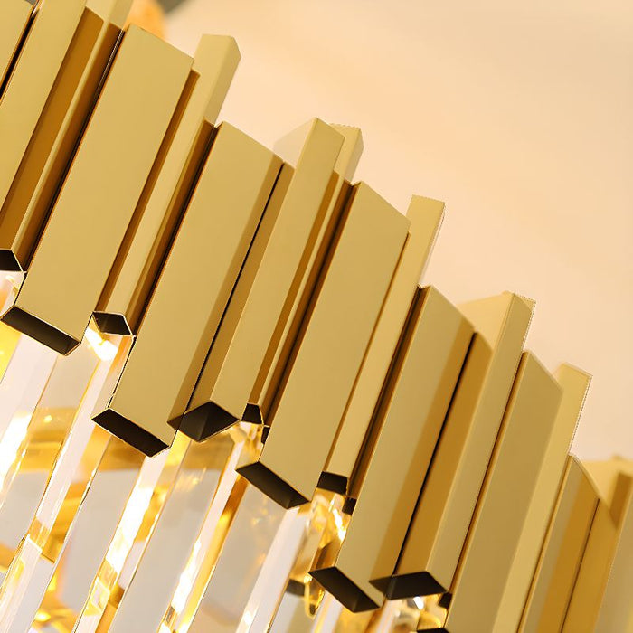 BAMDECOR C3356/2 Grande Two Layer Round Crystal Chandelier (Gold-75cm)