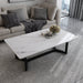 120x60cm Minimalist Slate Coffee Table Marble Tea Table Living Room Rectangle Cocktail Side Table Solid Metal Legs - Amazingooh Wholesale