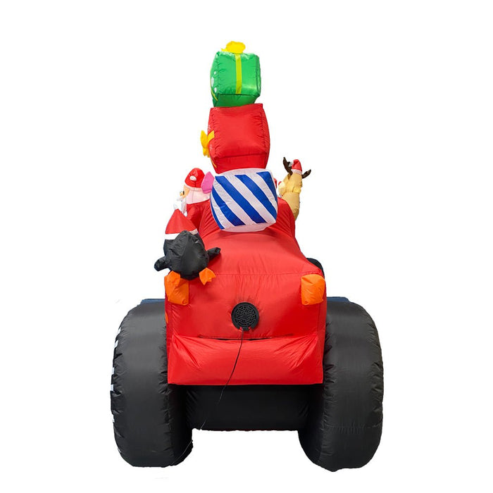 1.8m Inflatable Surfing Santa with LED Lights for Christmas Beach Decor - Amazingooh Wholesale