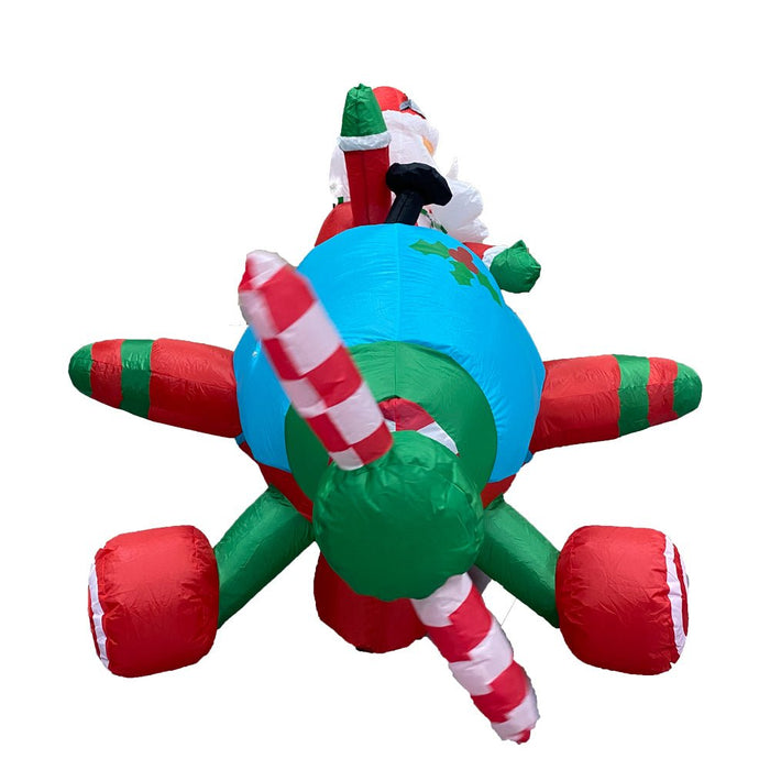 1.8m Inflatable Surfing Santa with LED Lights for Christmas Beach Decor - Amazingooh Wholesale
