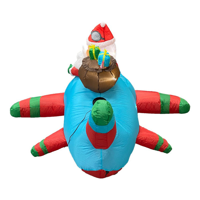 1.8m Inflatable Surfing Santa with LED Lights for Christmas Beach Decor - Amazingooh Wholesale