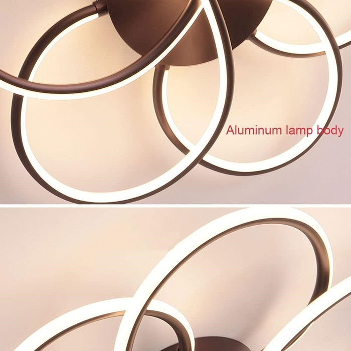 BAMDECOR AD2585 Black Creative Flower Shape Design Ceiling Lamp Acrylic Flush Mount Chandelier