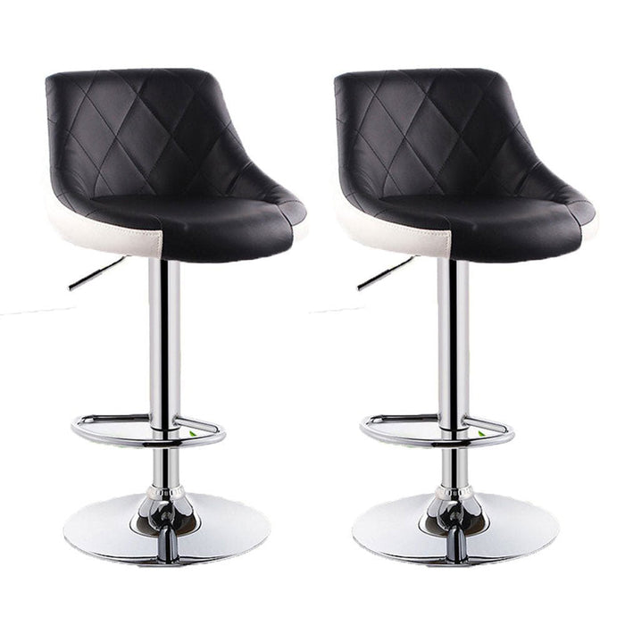 2 Pcs Bar Stools Kitchen Bar Stool Leather Barstools Swivel Gas Lift Counter Chairs BS8403 White - Amazingooh Wholesale