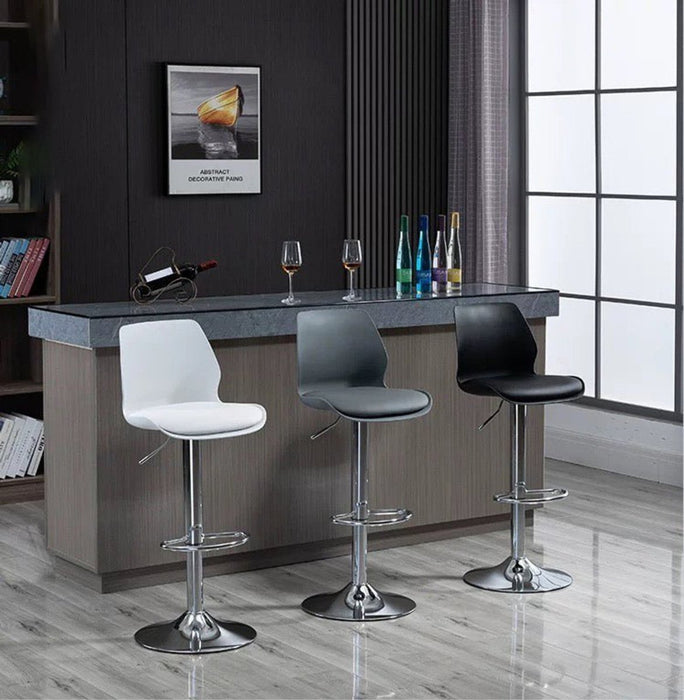 2 Pcs Bar Stools Kitchen Bar Stool Leather Barstools Swivel Gas Lift Counter Chairs BS8404 Red - Amazingooh Wholesale