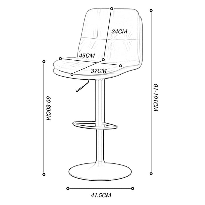 2 Pcs Bar Stools Kitchen Bar Stool Leather Barstools Swivel Gas Lift Counter Chairs BS8406 Green - Amazingooh Wholesale