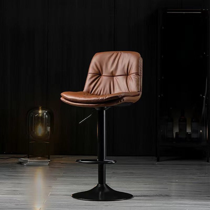 2 Pcs Bar Stools Kitchen Bar Stool Leather Barstools Swivel Gas Lift Counter Chairs BS8406 Khaki - Amazingooh Wholesale
