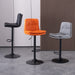 2 Pcs Bar Stools Kitchen Bar Stool Leather Barstools Swivel Gas Lift Counter Chairs BS8406 Khaki - Amazingooh Wholesale