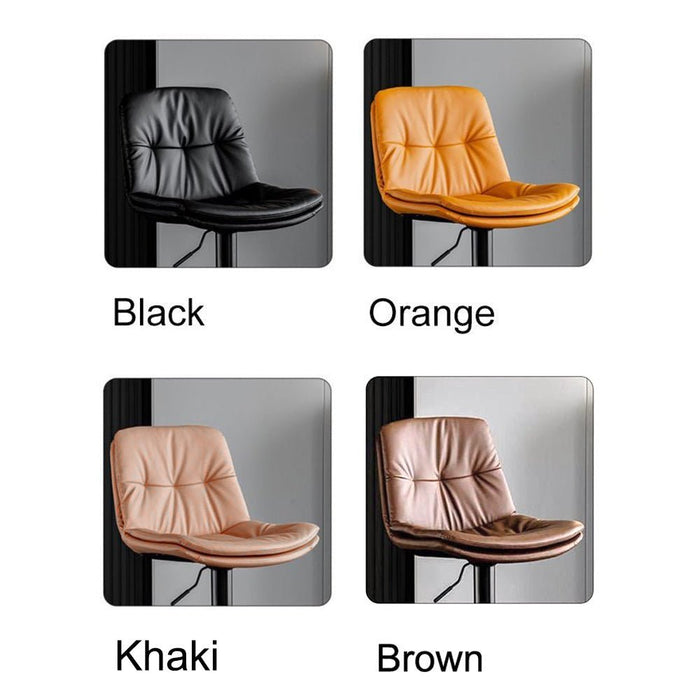 2 Pcs Bar Stools Kitchen Bar Stool Leather Barstools Swivel Gas Lift Counter Chairs BS8406 Khaki - Amazingooh Wholesale