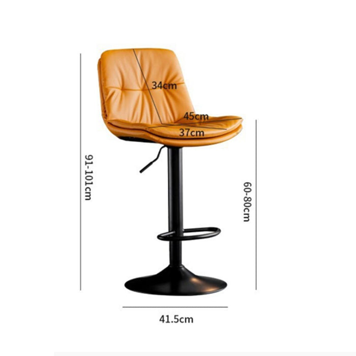 2 Pcs Bar Stools Kitchen Bar Stool Leather Barstools Swivel Gas Lift Counter Chairs BS8406 Khaki - Amazingooh Wholesale