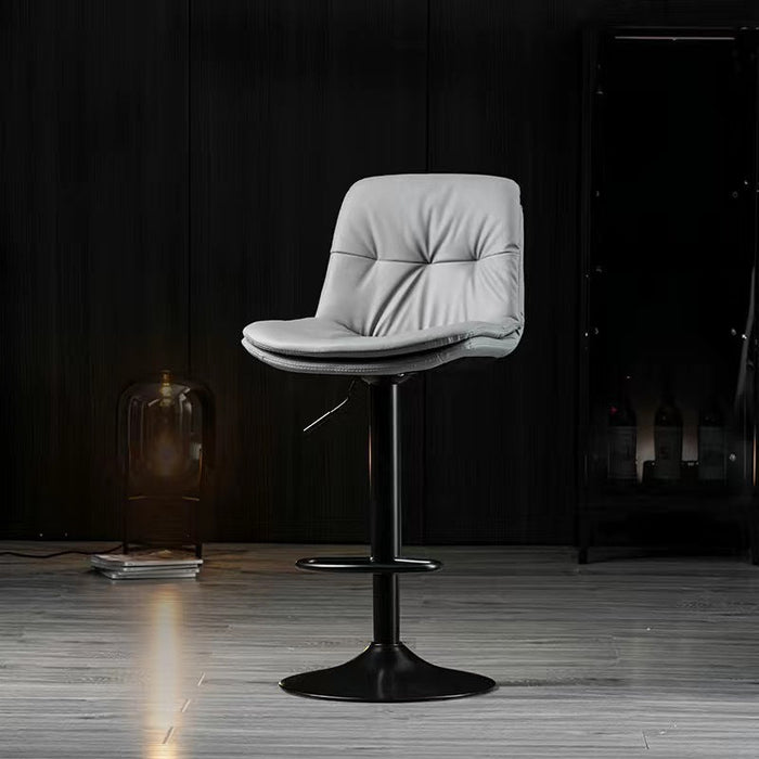 2 Pcs Bar Stools Kitchen Bar Stool Leather Barstools Swivel Gas Lift Counter Chairs BS8406 Khaki - Amazingooh Wholesale