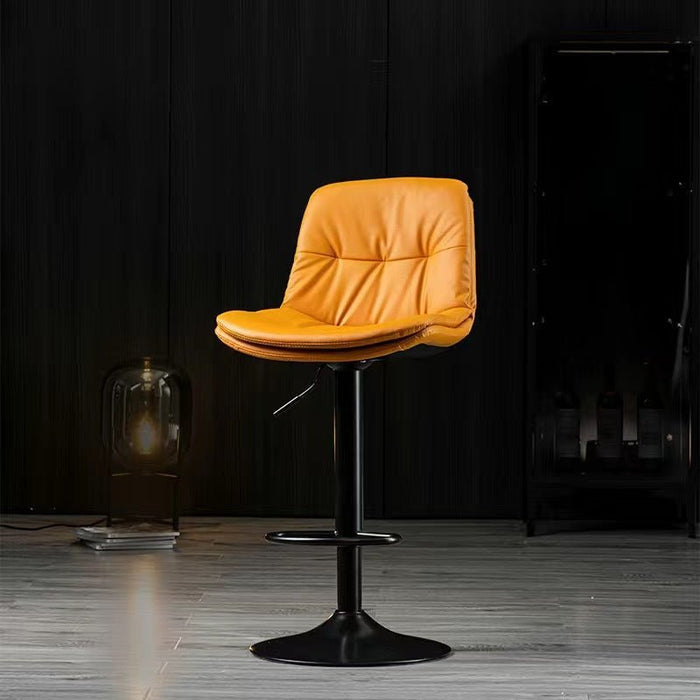 2 Pcs Bar Stools Kitchen Bar Stool Leather Barstools Swivel Gas Lift Counter Chairs BS8406 Khaki - Amazingooh Wholesale