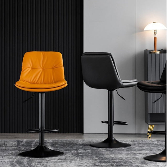 2 Pcs Bar Stools Kitchen Bar Stool Leather Barstools Swivel Gas Lift Counter Chairs BS8406 Khaki - Amazingooh Wholesale