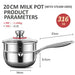 20cm 316L Stainless Steel Saucepan Compound Steel Honeycomb Nonstick Sauce Pan with Glass Lid 2.2L Pot Stay - Cool Handle Multipurpose Milk Saucepan, Induction Capable and Gas Stove - Amazingooh Wholesale