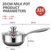 20cm 316L Stainless Steel Saucepan Compound Steel Honeycomb Nonstick Sauce Pan with Glass Lid 2.2L Pot Stay - Cool Handle Multipurpose Milk Saucepan, Induction Capable and Gas Stove - Amazingooh Wholesale
