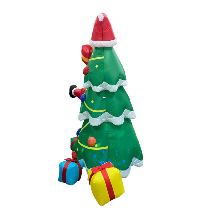 2.1M Inflatable Christmas Tree with Santa Stuck Inside - LED & Multicolor Light - Amazingooh Wholesale