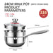 24cm 316L Stainless Steel Saucepan Compound Steel Honeycomb Nonstick Sauce Pan with Glass Lid 3.2L Pot Stay - Cool Handle Multipurpose Milk Saucepan, Induction Capable and Gas Stove - Amazingooh Wholesale