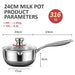 24cm 316L Stainless Steel Saucepan Compound Steel Honeycomb Nonstick Sauce Pan with Glass Lid 3.2L Pot Stay - Cool Handle Multipurpose Milk Saucepan, Induction Capable and Gas Stove - Amazingooh Wholesale