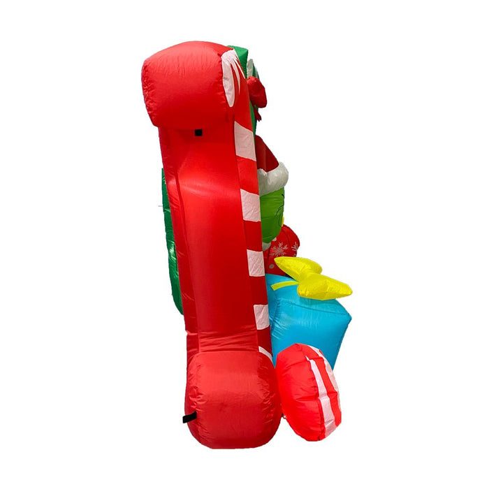 2.4M Inflatable Christmas JOY Sign with Santa and Wreath | 10 LED Lights | Outdoor Holiday Decor - Amazingooh Wholesale