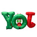 2.4M Inflatable Christmas JOY Sign with Santa and Wreath | 10 LED Lights | Outdoor Holiday Decor - Amazingooh Wholesale