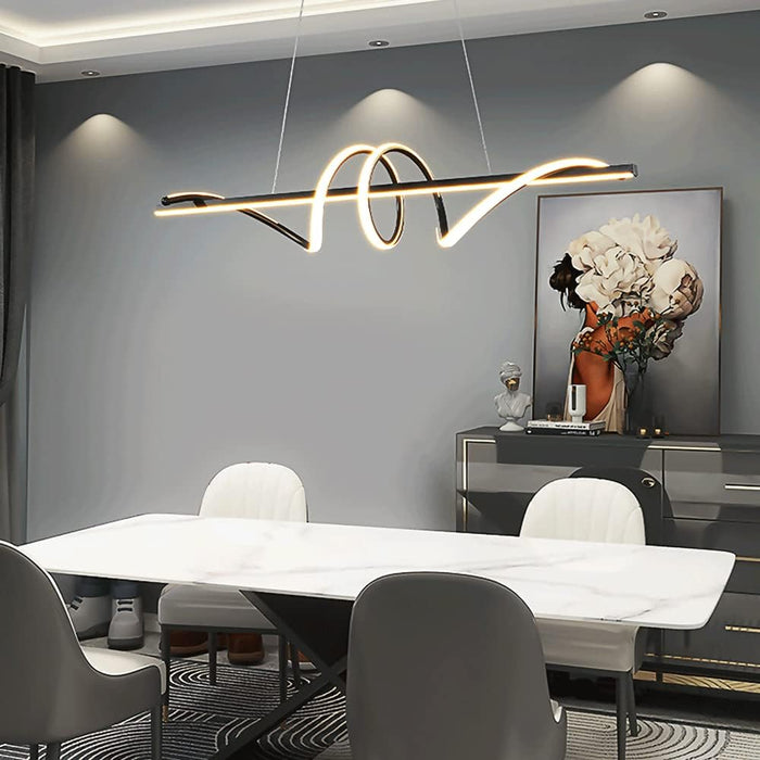BAMDECOR A202 Modern LED Linear Pendant Lights with Dimmable LED  (120cm-Black)