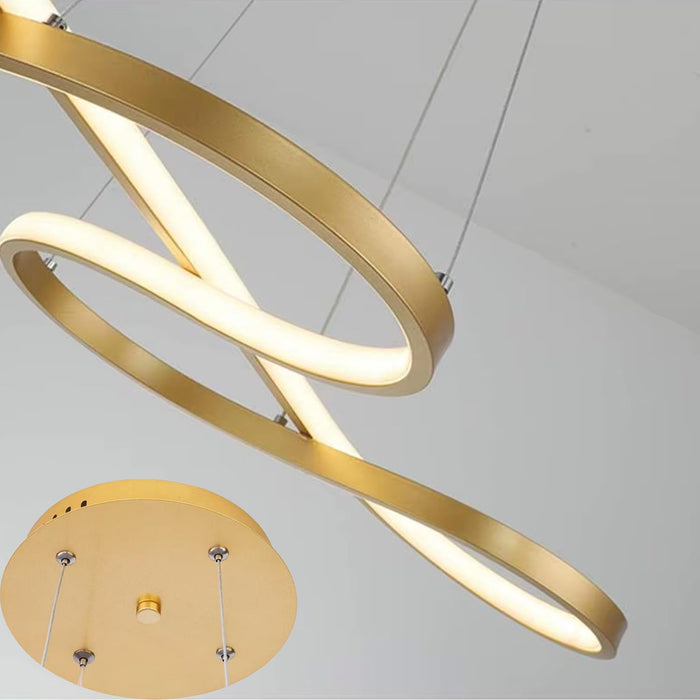 BAMDECOR A022 Modern Designer Infinity LED Chandelier Island Ceiling Pendant Light (120/150cm-Gold)