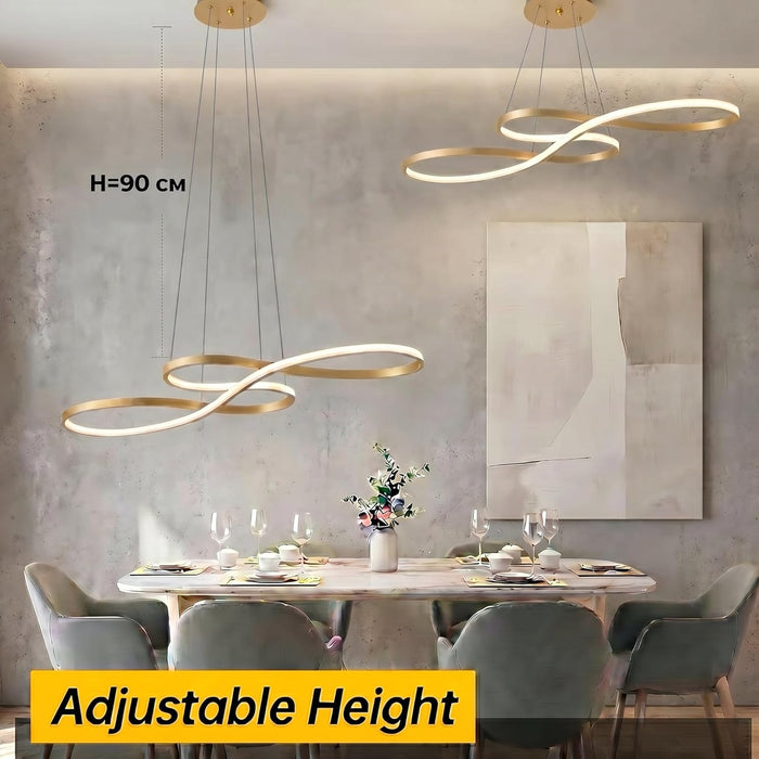 BAMDECOR A022 Modern Designer Infinity LED Chandelier Island Ceiling Pendant Light (120/150cm-Gold)