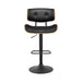 2x Bar Stools Gas Lift Leather All Black - Amazingooh Wholesale