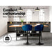 2x Bar Stools Gas Lift Velvet Blue - Amazingooh Wholesale