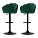 2x Bar Stools Gas Lift Velvet Green - Amazingooh Wholesale