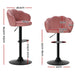 2x Bar Stools Gas Lift Velvet Pink - Amazingooh Wholesale