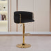 2x Height Adjustable Black Swivel Bar Stool Velvet Golden Round Base Barstools Chairs - Amazingooh Wholesale