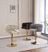 2x Height Adjustable Green Swivel Bar Stool Velvet Golden Round Base Barstools Chairs - Amazingooh Wholesale