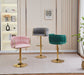 2x Height Adjustable Green Swivel Bar Stool Velvet Golden Round Base Barstools Chairs - Amazingooh Wholesale