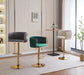 2x Height Adjustable Green Swivel Bar Stool Velvet Golden Round Base Barstools Chairs - Amazingooh Wholesale