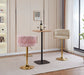 2x Height Adjustable Grey Swivel Bar Stool Velvet Golden Round Base Barstools Chairs - Amazingooh Wholesale