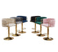 2x Height Adjustable Grey Swivel Bar Stool Velvet Golden Round Base Barstools Chairs - Amazingooh Wholesale