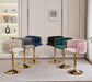 2x Height Adjustable Pink Swivel Bar Stool Velvet Golden Round Base Barstools Chairs - Amazingooh Wholesale