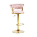 2x Height Adjustable Swivel Bar Stool Velvet Golden Base Barstools Chairs Padded Seat - Amazingooh Wholesale