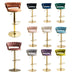 2x Height Adjustable Swivel Bar Stool Velvet Golden Base Barstools Chairs Padded Seat - Amazingooh Wholesale